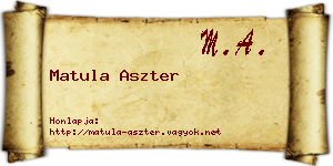 Matula Aszter névjegykártya